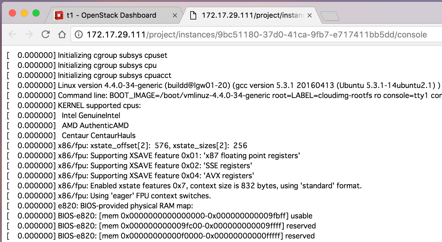 インスタンスの起動ログの表示方法 インスタンスの起動ログの表示方法